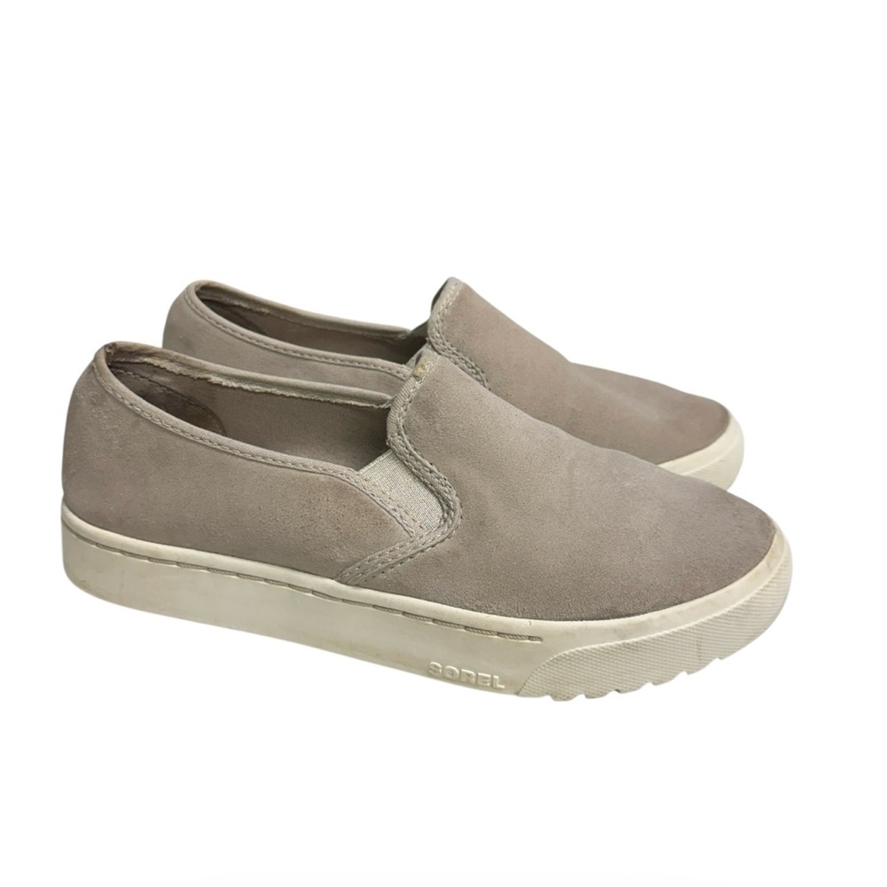 Sorel Women’s Campsneak Gray Suede Slip-On Shoes Size 7